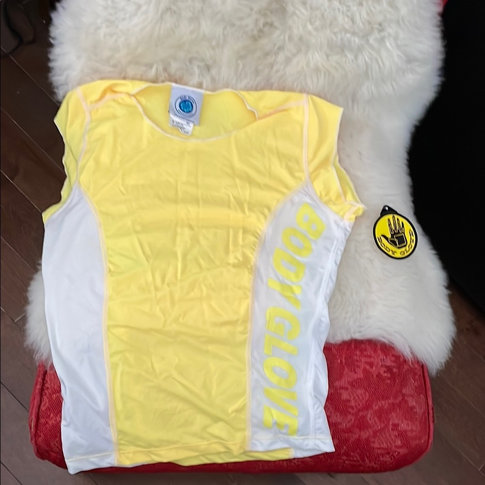 Body Glove Yellow and White Sleeveless Top